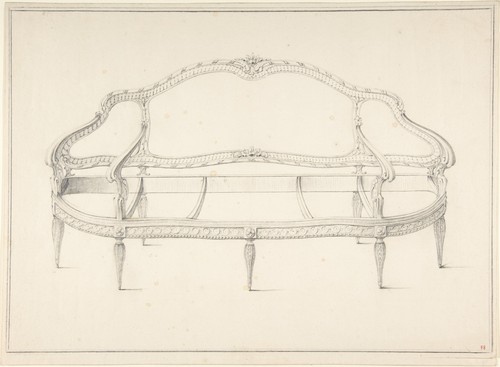 French settee design 1770s - design,