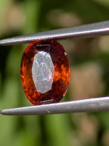 Orange red hessonite garnet - orange,