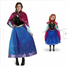 Adults Princess Anna Costume Frozen Christmas Cosplay UK Fancy Dress Outfits