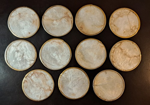 Vintage capiz shell coasters - vintage,