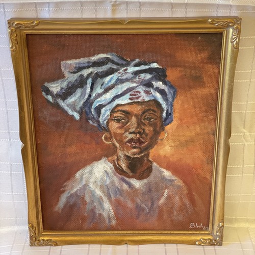 Vtg framed acrylic portrait - vtg, on