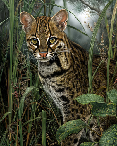 8x10 ocelot standing tall - standing, in