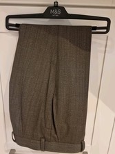 Marks & Spencer Men's Brown Smart Trousers 30S (30 Waist 29 Inside Leg) BNNT
