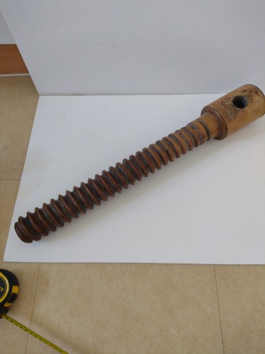 Large antique wooden screw - antique,