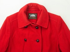 Mackintosh 100% Wool Pea Coat Womens Size UK 10 Red Double Breasted Made in USA