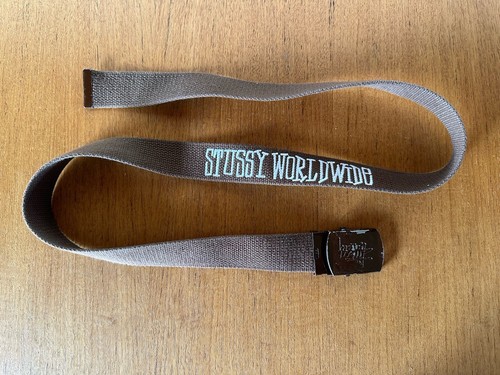 Vtg stussy belt brown logo - belt,