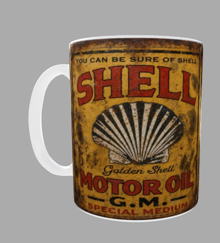 Vintage shell motor oil - motor, mug