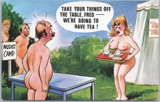 Artistic Vintage Postcard Humorous Nudist Scene England Bamforth