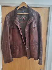 Mens Gant brown leather bomber