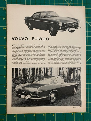 1960 vintage volvo 1800 - vintage,