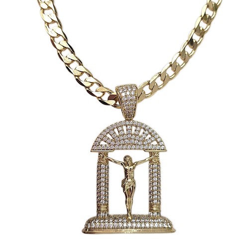 9ct gold jesus pillar - 9ct, xp
