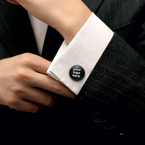 Personalised round cufflinks - personalised,