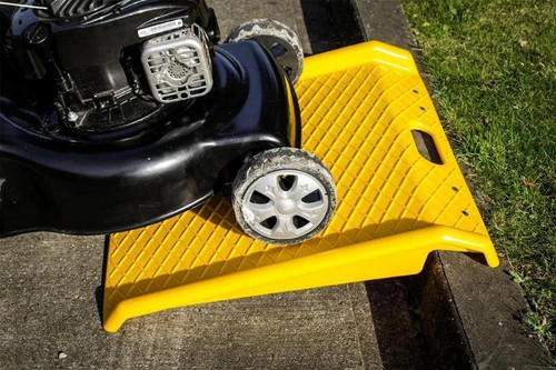 Yellow portable kerb ramp - portable,