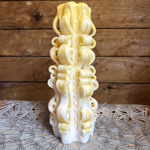 Beautiful hand carved candle - carved,
