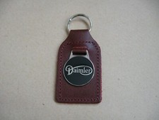 Daimler DB18 Special Sports Consort Red Leather Key Fob & enamel Badge New !