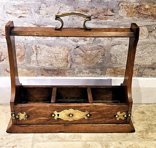 Antique tantalus wood and - antique,