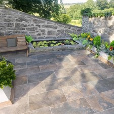 CUT SAMPLE Biel Matt Grey Stone Effect Porcelain Slip Resistant Wall Floor Tiles