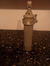 VINTAGE ARMY VEHICLE FIRE EXTINGUISHER AND BRACKET - BRASS - EXCELLENT CONDITION