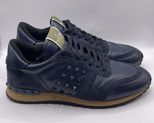 Valentino Garavani Blue Rockrunner Trainer Sneakers Suede Leather Size EU40 UK6 