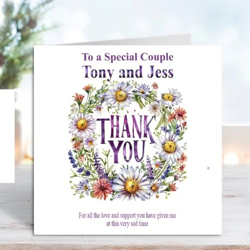 Personalised thank you - thank, card