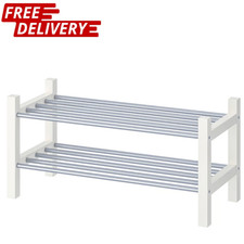 IKEA TJUSIG Shoe Rack White 79x32x37 cm Entryway Hallway Storage Bench Organizer
