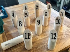 Jaques of London Wooden Skittles Game with instructions & original bag