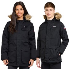 Berghaus Kids Fourstones Hooded Winter Parka Jacket - Waterproof Coat Black