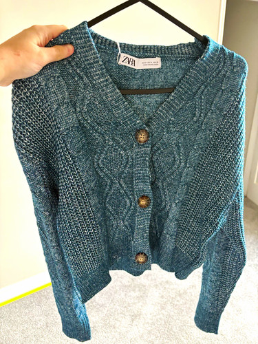 Zara women blue cable knit - women’s,