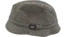 Dunn & Co Fedora Wool Blend Houndstooth Hat Size 59 T2350 KET41