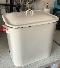 VINTAGE METAL BREAD BOX ANTIQUE STORAGE TIN COUNTRY FARMHOSE PRIMITIVE DECOR