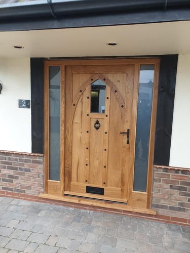 Solid oak front door - oak, with
