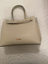 Catwalk Handbag Cream Ivory  NWOT Faux Leather 13 X 10” 3 Internal Compartments