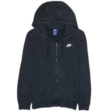 Nike 90's Swoosh Full Zip Up Hoodie Medium Black