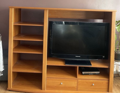 Wooden unit media stand - wooden, /
