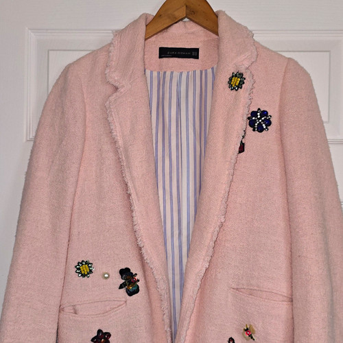 Zara woman pink tweed - zara,