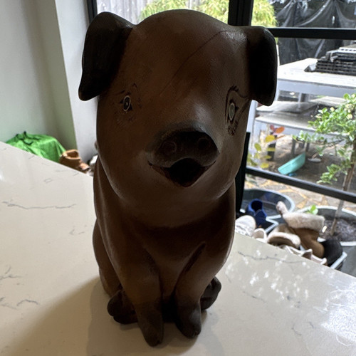 Wooden pig ornament - pig, figurine