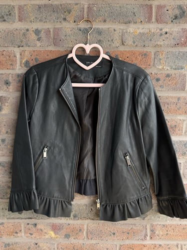 Zara black faux leather jacket