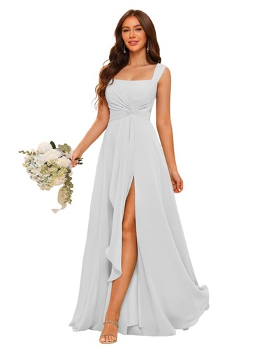 Square neck chiffon bridesmaid - square,