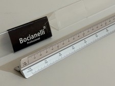 Professional 30cm 12" Triangular Metal Aluminium Scale Ruler Mint RRP £26.99