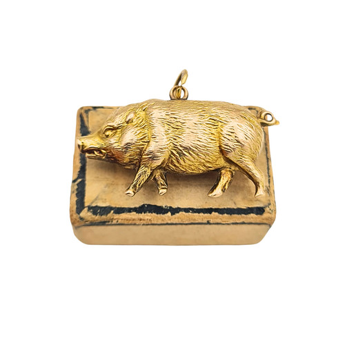 Large 9ct gold pig - 9ct,