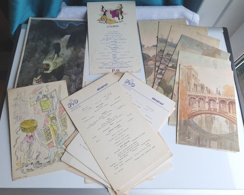 Cruise ship menus 1950s - ship,