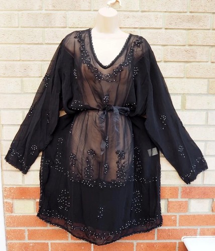 Ann harvey black floral - floral, beaded