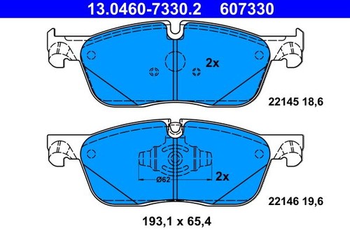 Brake pads ate 0460 - ate, 13.0460-7330.2