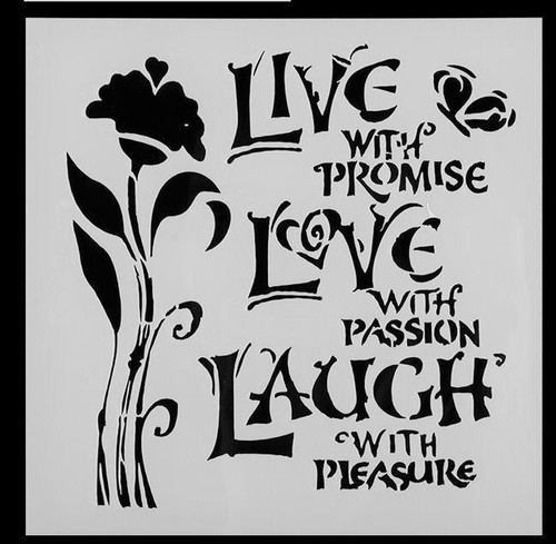 Mixed media stencil - stencil, love