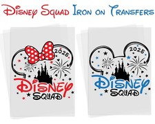 Disney Squad 2025 Iron on T-shirt Transfer Mickey Minnie Disneyland Holiday Trip