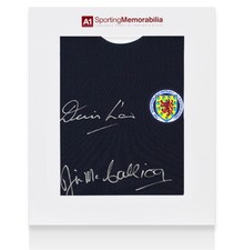Denis Law & Jim McCalliog Signed Scotland Shirt - Home, 1967 - Gift Box