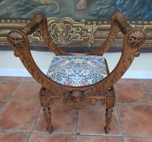 Stool italian carved angel - stool,