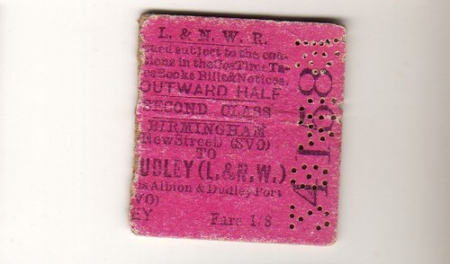 Railway ticket lnwr - lnwr, 2nd