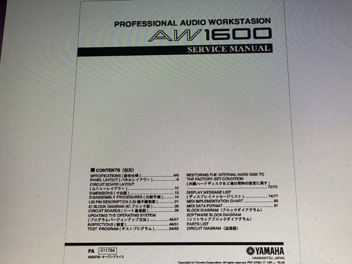 Yamaha aw1600 service manual - yamaha,