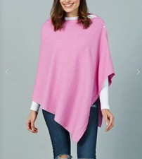 Bird Of Paradise Silk Cashmere Mix Bubblegum Pink Poncho One Size.